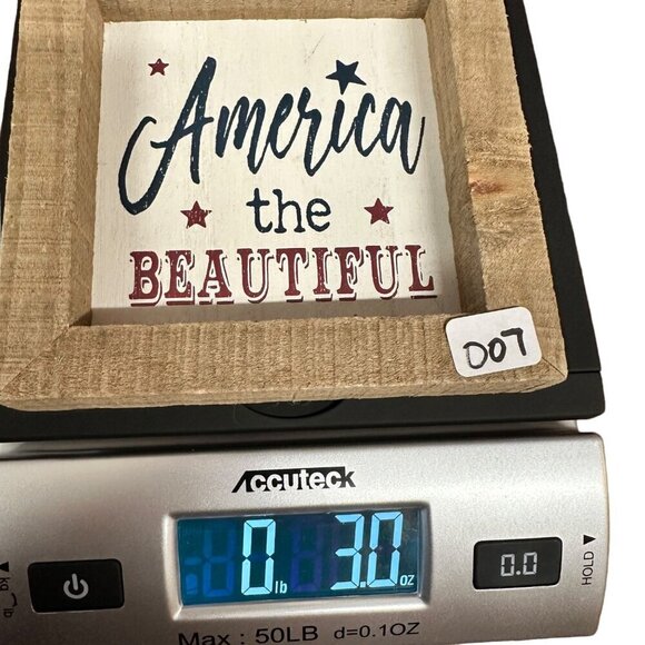 Patriotic Mini Wood Sign 4in July 4th American Rustic Primitive Tray Decor - Picture 7 of 7